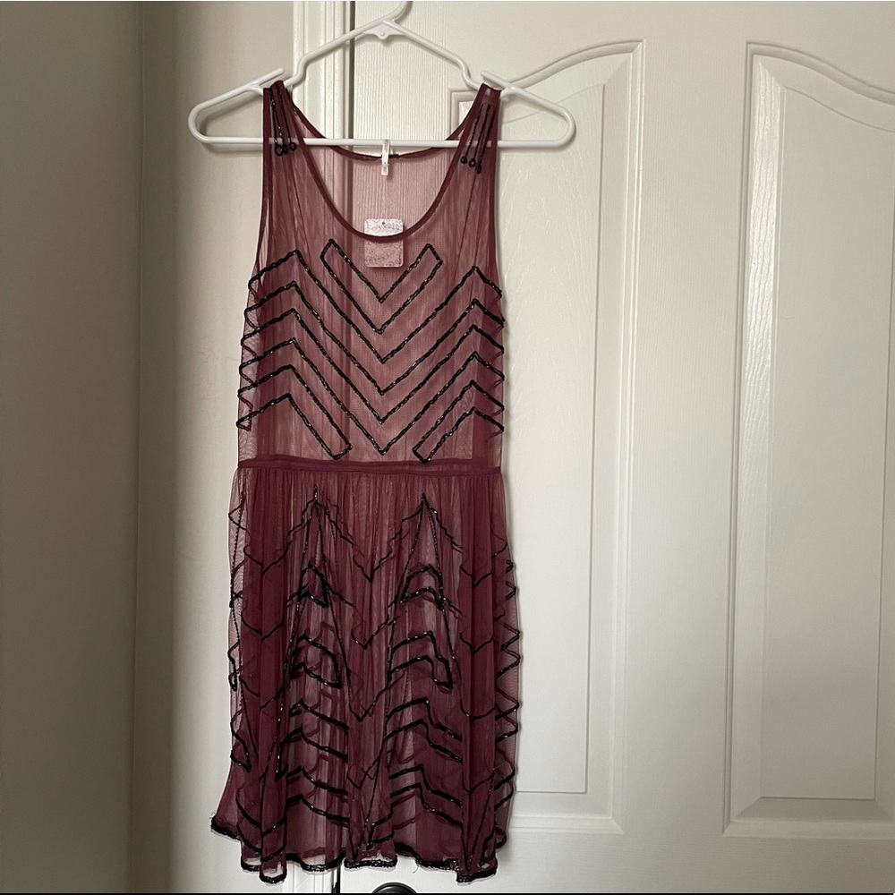 Pun sheet Free People dress with black beading